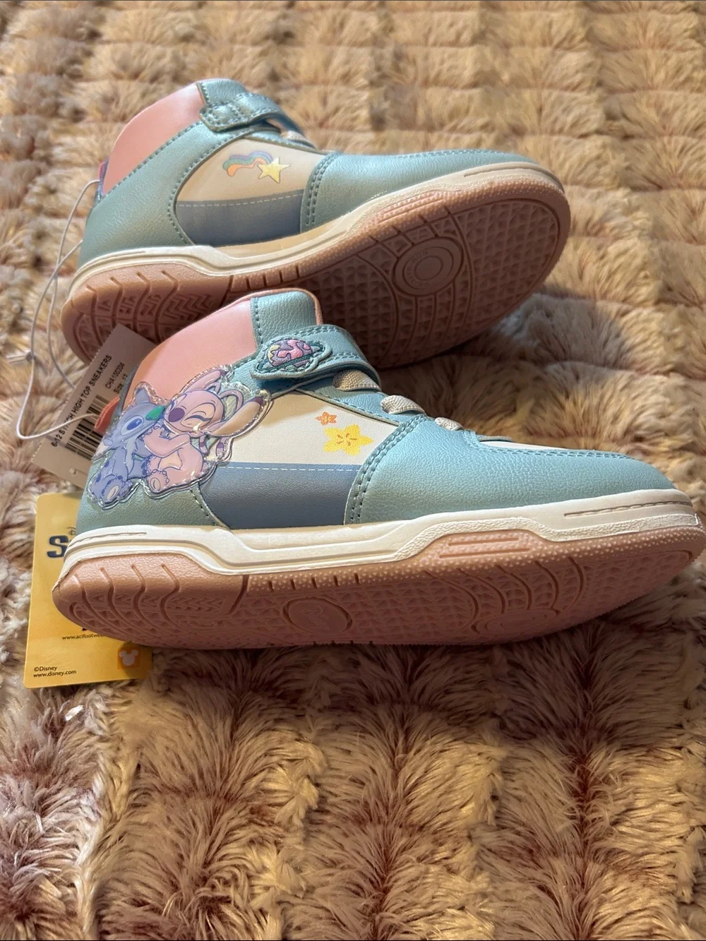 Lilo & Stitch Girls High-Top Sneakers in Light Blue and Pink size 12 new